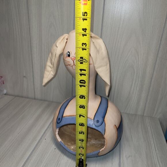 Vintage Gord Rabbit Easter Basket Handmade Handpaited Farmhouse - Picture 7 of 10